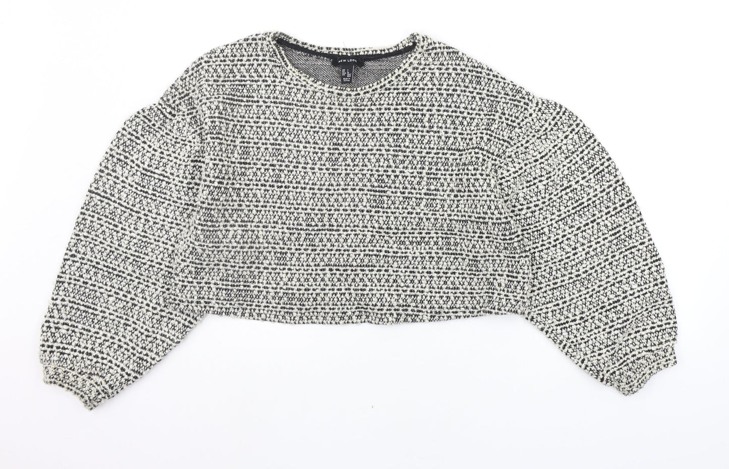 Primark Womens White Geometric  Pullover Jumper Size L