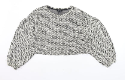 Primark Womens White Geometric  Pullover Jumper Size L