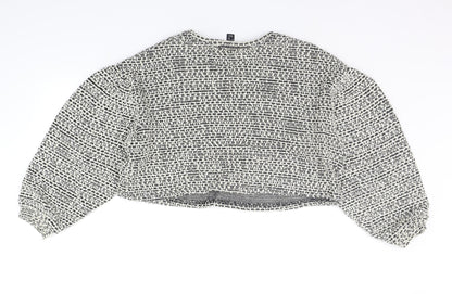 Primark Womens White Geometric  Pullover Jumper Size L