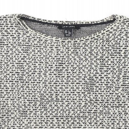 Primark Womens White Geometric  Pullover Jumper Size L