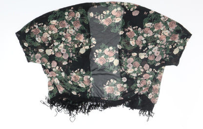 New Look Womens Black Floral  Cardigan Jumper Size 12