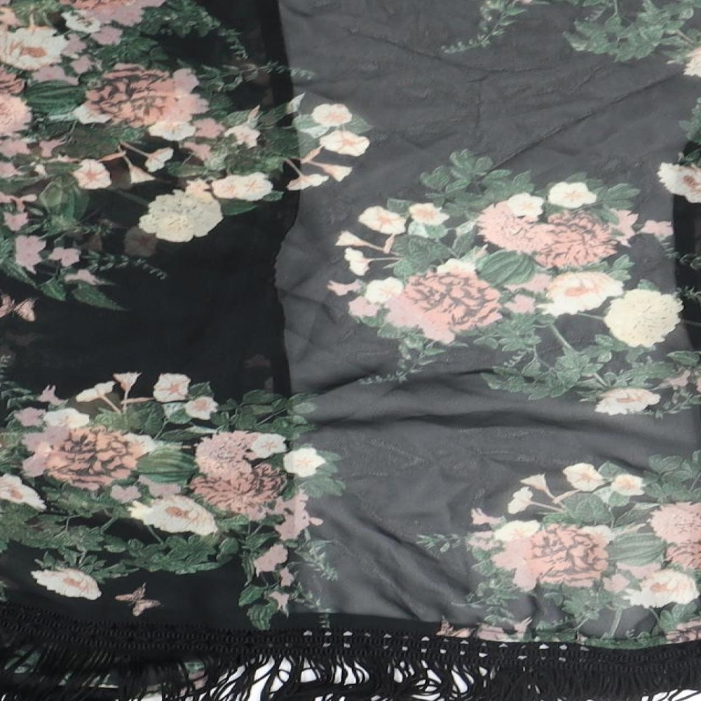 New Look Womens Black Floral  Cardigan Jumper Size 12