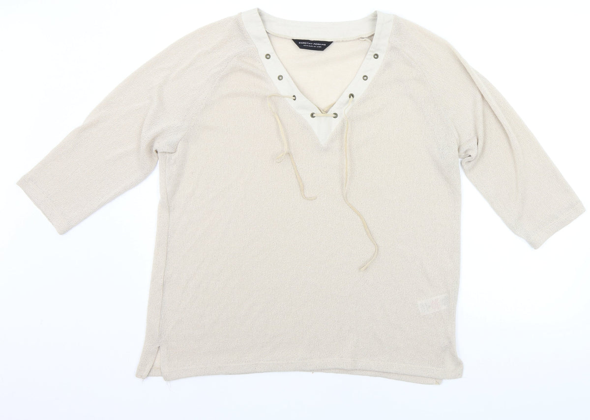 Womens UK Size 20 Dorothy Perkins Beige Pullover Jumper