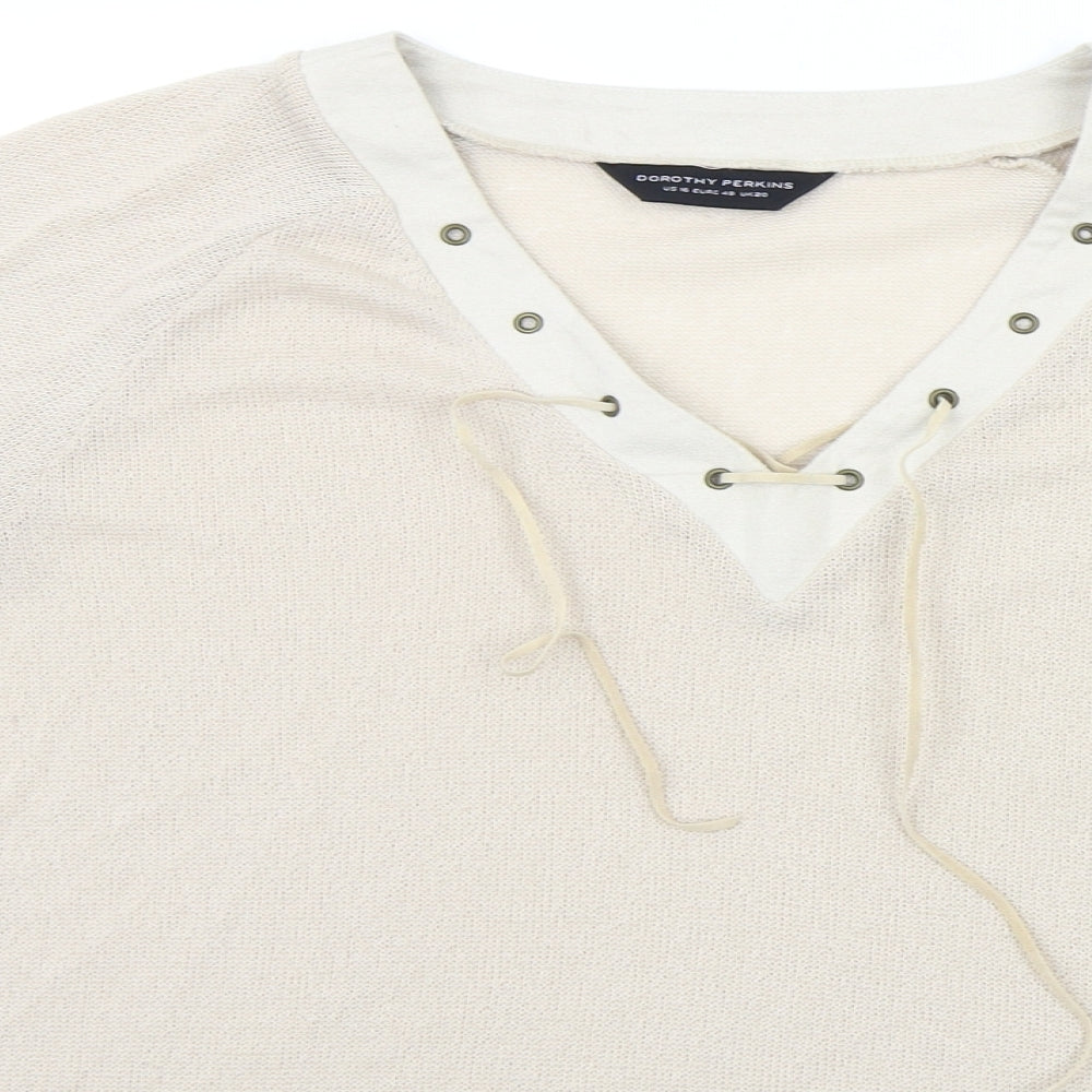 Womens UK Size 20 Dorothy Perkins Beige Pullover Jumper