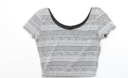 Womens UK Size S Divided Grey Basic Blouse
