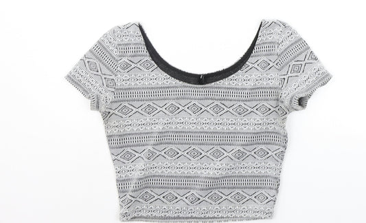 Womens UK Size S Divided Grey Basic Blouse