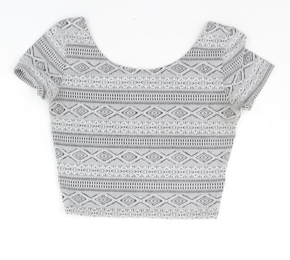 Womens UK Size S Divided Grey Basic Blouse