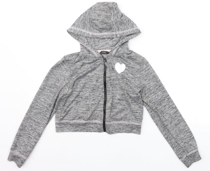 George Girls Grey   Jacket  Size 8-9 Years  - Heart print