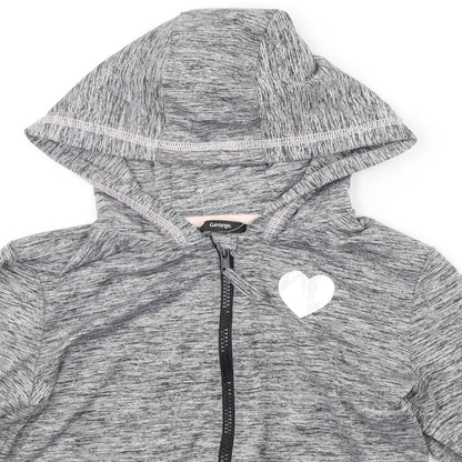 George Girls Grey   Jacket  Size 8-9 Years  - Heart print