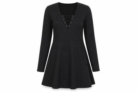 Front view of Select women’s black a-line, size UK 12