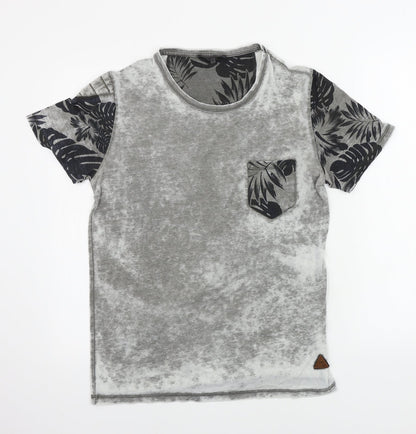 Rusty Neal Womens Grey Houndstooth  Basic T-Shirt Size M