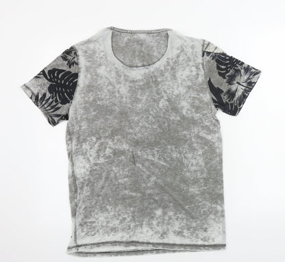 Rusty Neal Womens Grey Houndstooth  Basic T-Shirt Size M