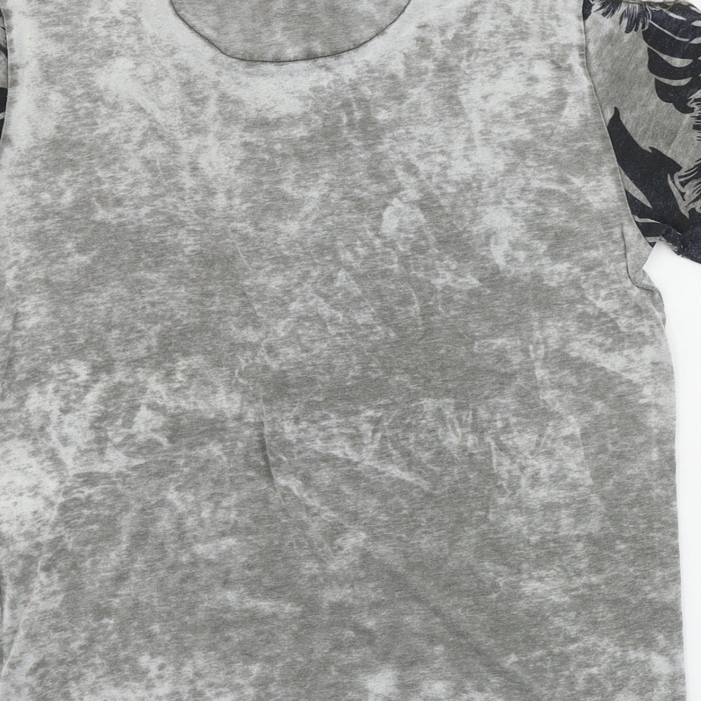 Rusty Neal Womens Grey Houndstooth  Basic T-Shirt Size M