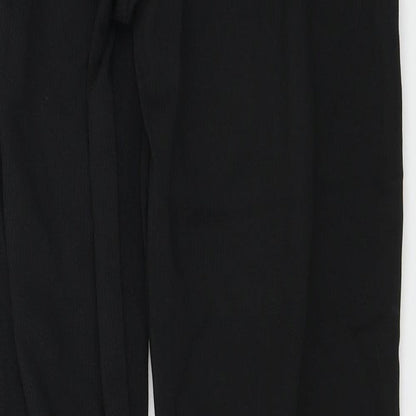 Womens UK Size XL Preworn Regular Fit Sweatpants Black Trousers