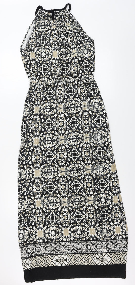 Wallis Womens Beige Geometric  A-Line  Size 8