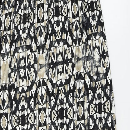 Wallis Womens Beige Geometric  A-Line  Size 8