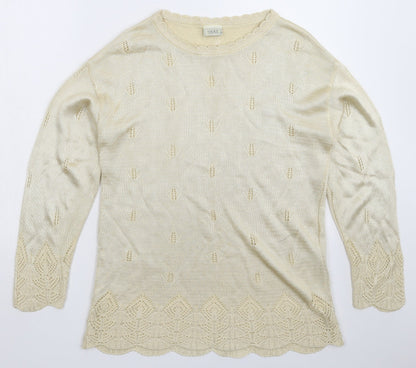 Womens UK Size M NEXT Beige Pullover Jumper