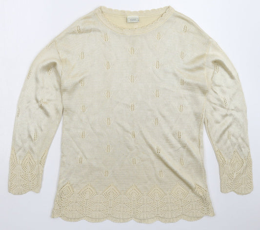 Womens UK Size M NEXT Beige Pullover Jumper
