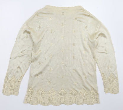 Womens UK Size M NEXT Beige Pullover Jumper