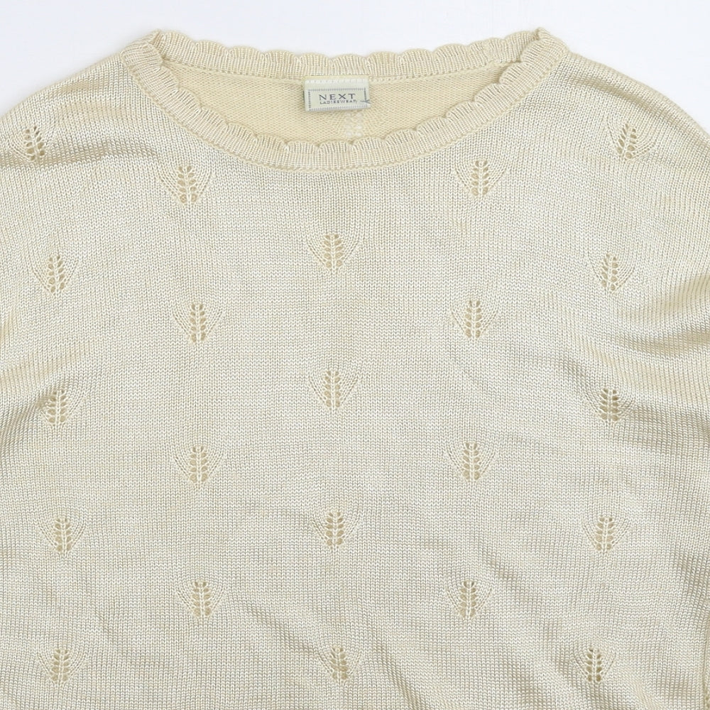 Womens UK Size M NEXT Beige Pullover Jumper
