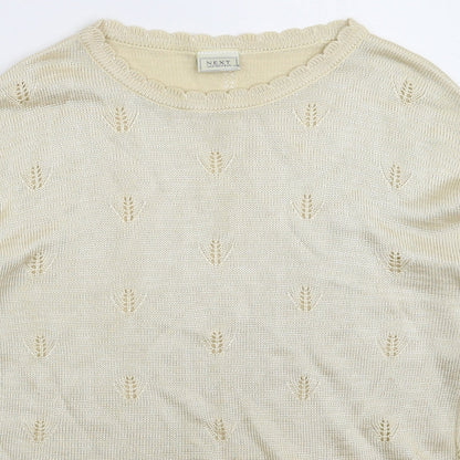 Womens UK Size M NEXT Beige Pullover Jumper