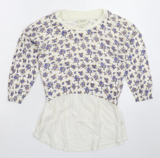 Womens UK Size 8 NEXT White Pullover Jumper
