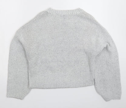 Womens UK Size S Topshop Grey Pullover Jumper