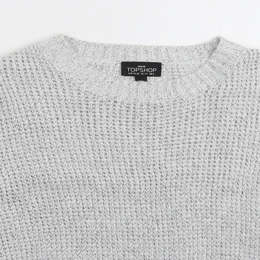 Womens UK Size S Topshop Grey Pullover Jumper