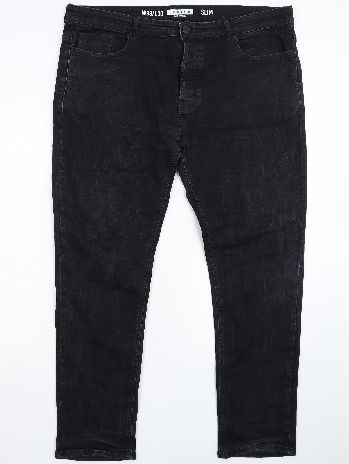 Denim & Co. Womens Black  Denim Tapered Jeans Size 38 L30 in