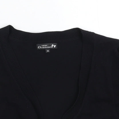 Papaya Womens Black  Knit Cardigan Jumper Size 10
