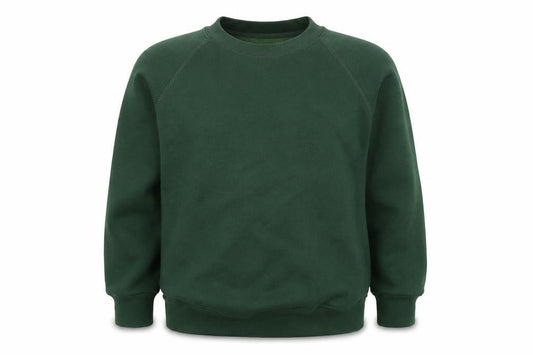 Front view of 1st Class Clothes boys’ green pullover sweatshirt, size 7-8, years