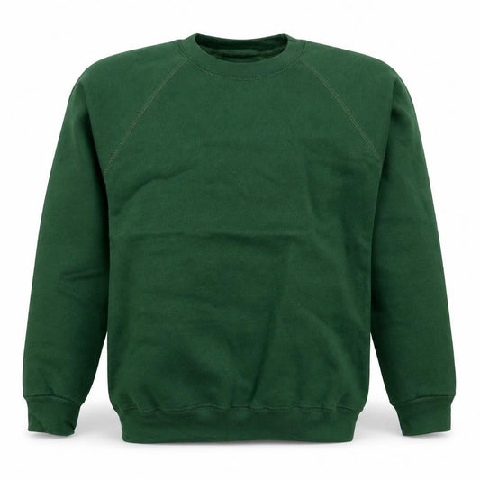 Front view of 1st Class Clothes boys’ green pullover sweatshirt, size 11-12, years