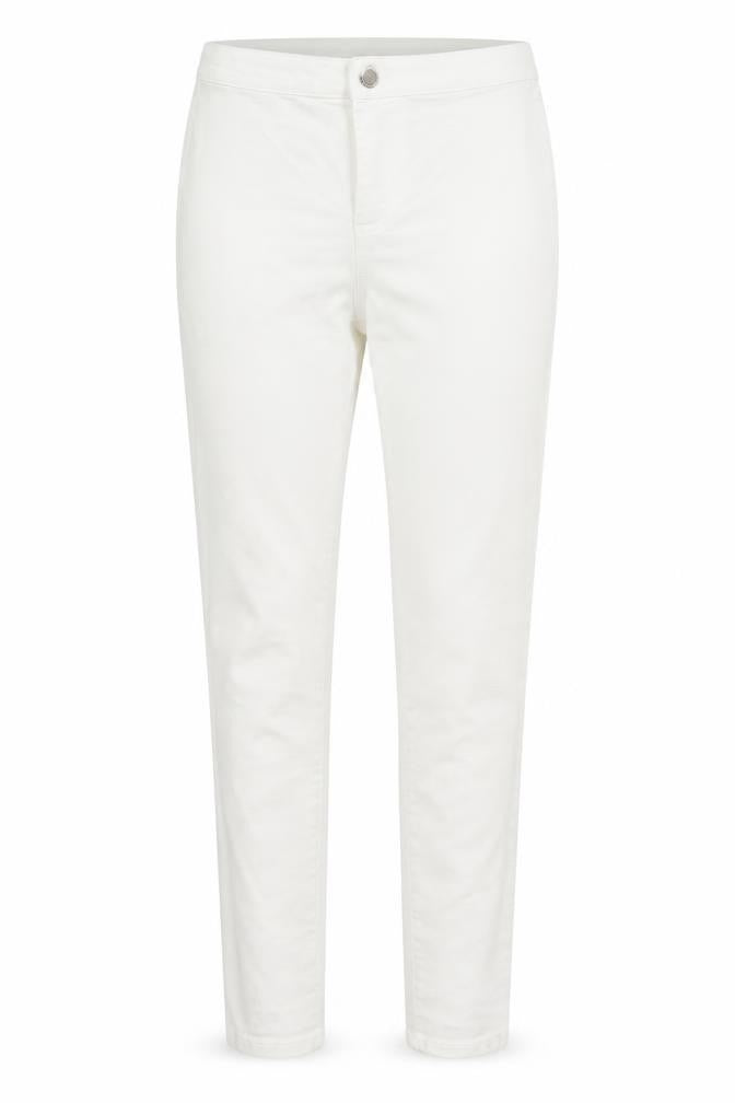 Front view of Denim & Co. women’s white denim jegging jeans, size UK 6, 28-inch leg