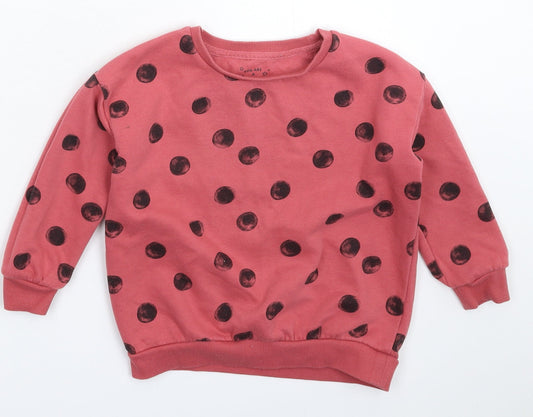F&F Girls Red Spotted  Pullover Sweatshirt Size 5-6 Years