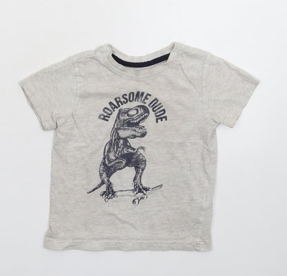 Primark Girls Grey   Basic T-Shirt Size 2-3 Years