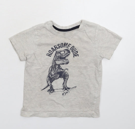 Primark Girls Grey   Basic T-Shirt Size 2-3 Years