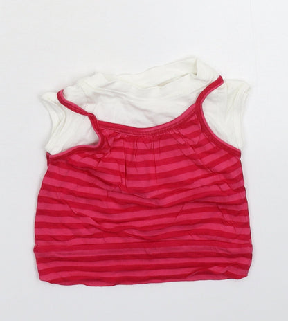 E-vie Girls Multicoloured Striped  Basic T-Shirt Size 12-18 Months