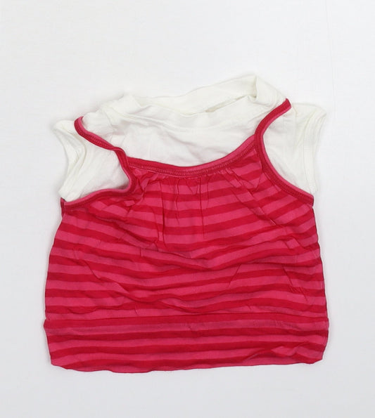 E-vie Girls Multicoloured Striped  Basic T-Shirt Size 12-18 Months