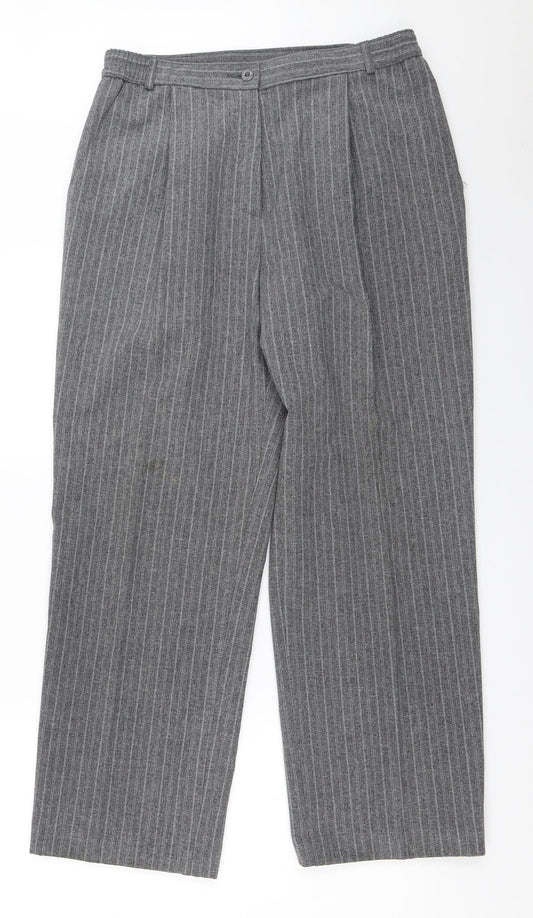 Womens UK Size 14 Marks and Spencer Regular Fit  Grey Trousers