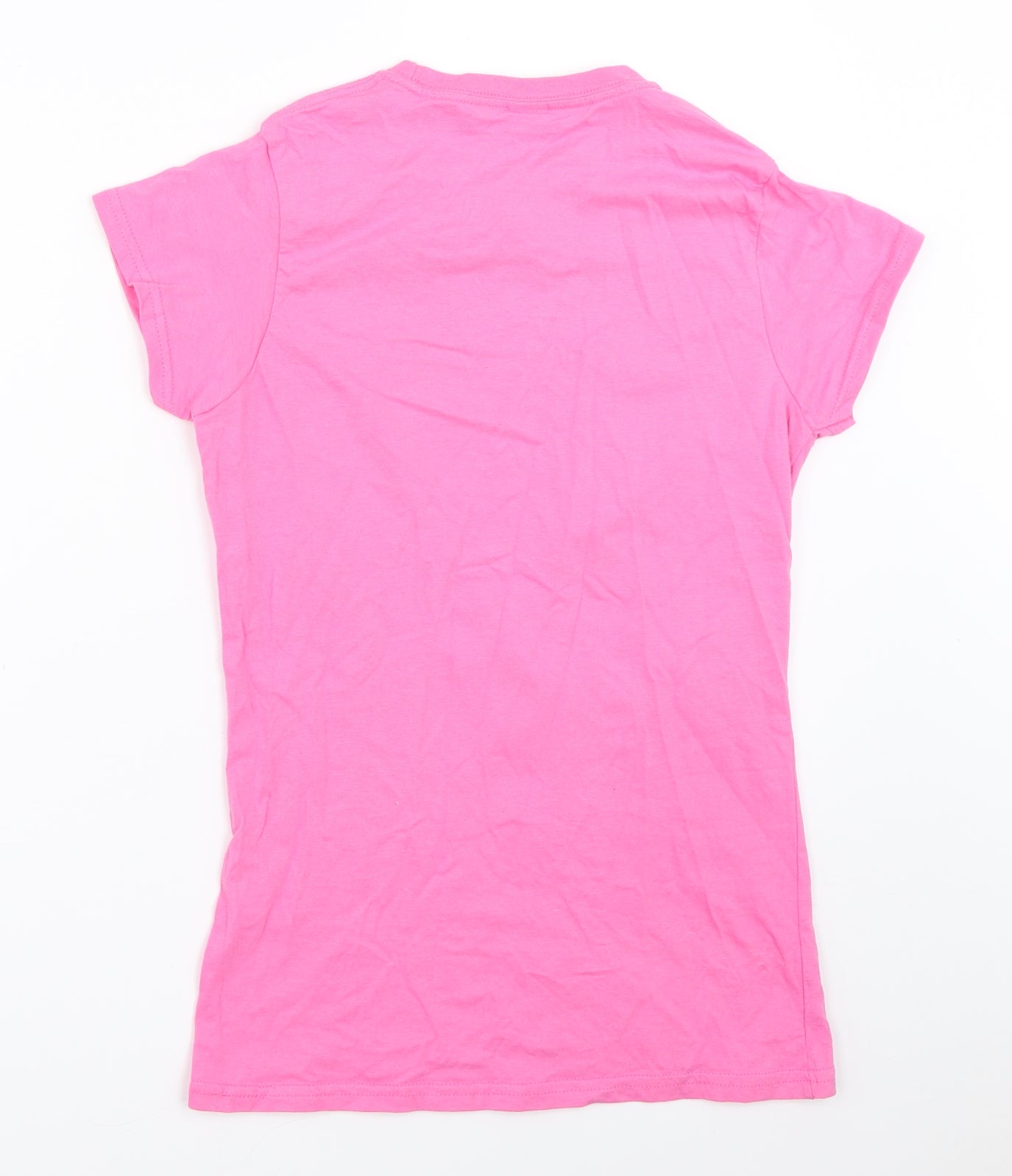Womens UK Size M Gildan Pink Basic T-Shirt
