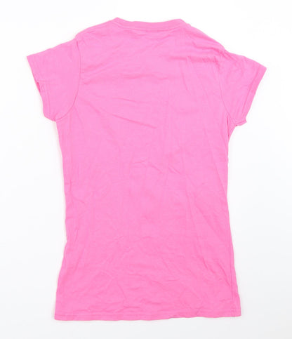 Womens UK Size M Gildan Pink Basic T-Shirt