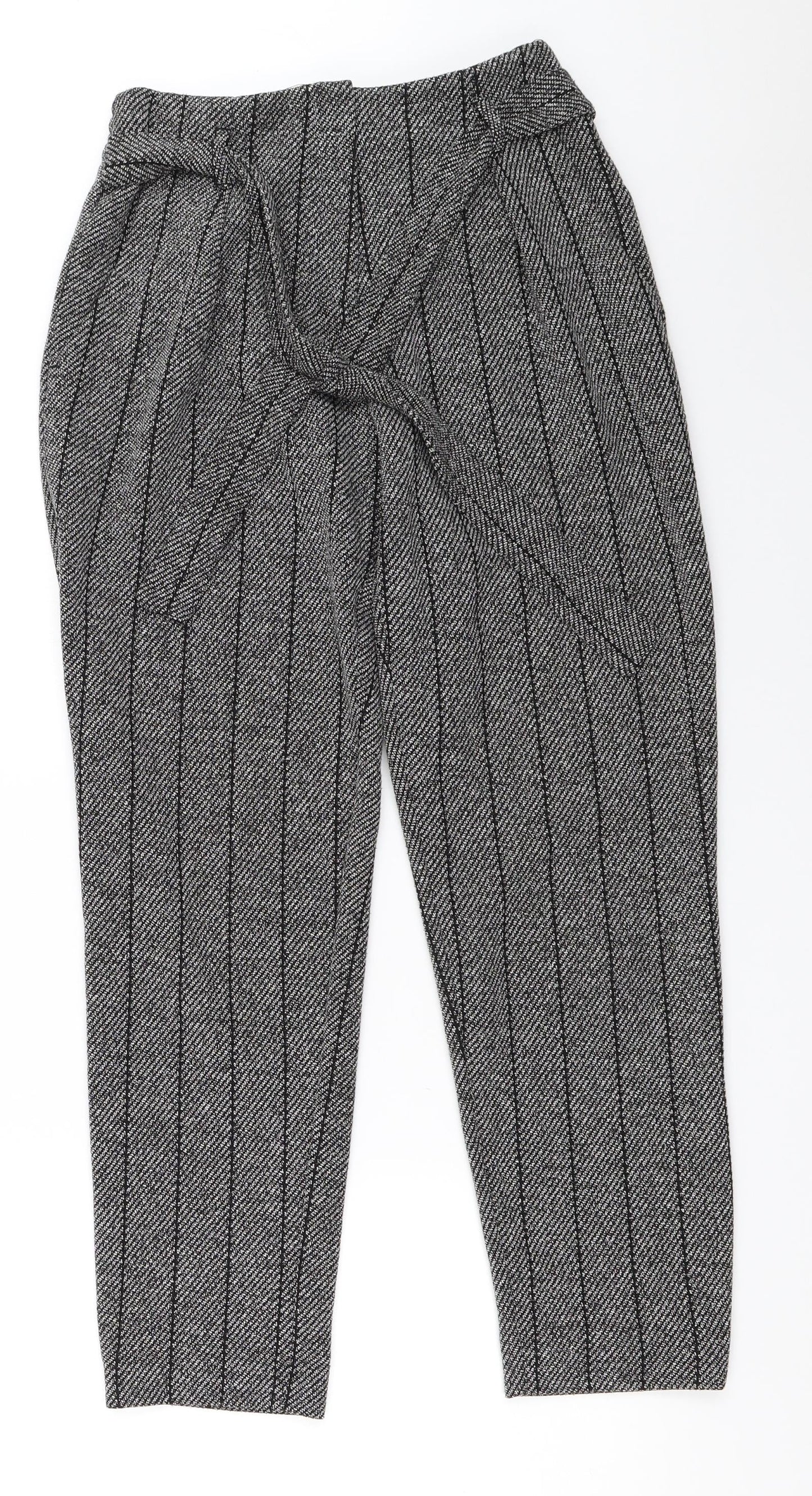 Womens UK Size 8 River Island Regular Fit Capri Black Trousers