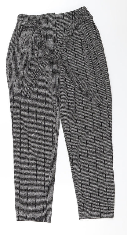 Womens UK Size 8 River Island Regular Fit Capri Black Trousers