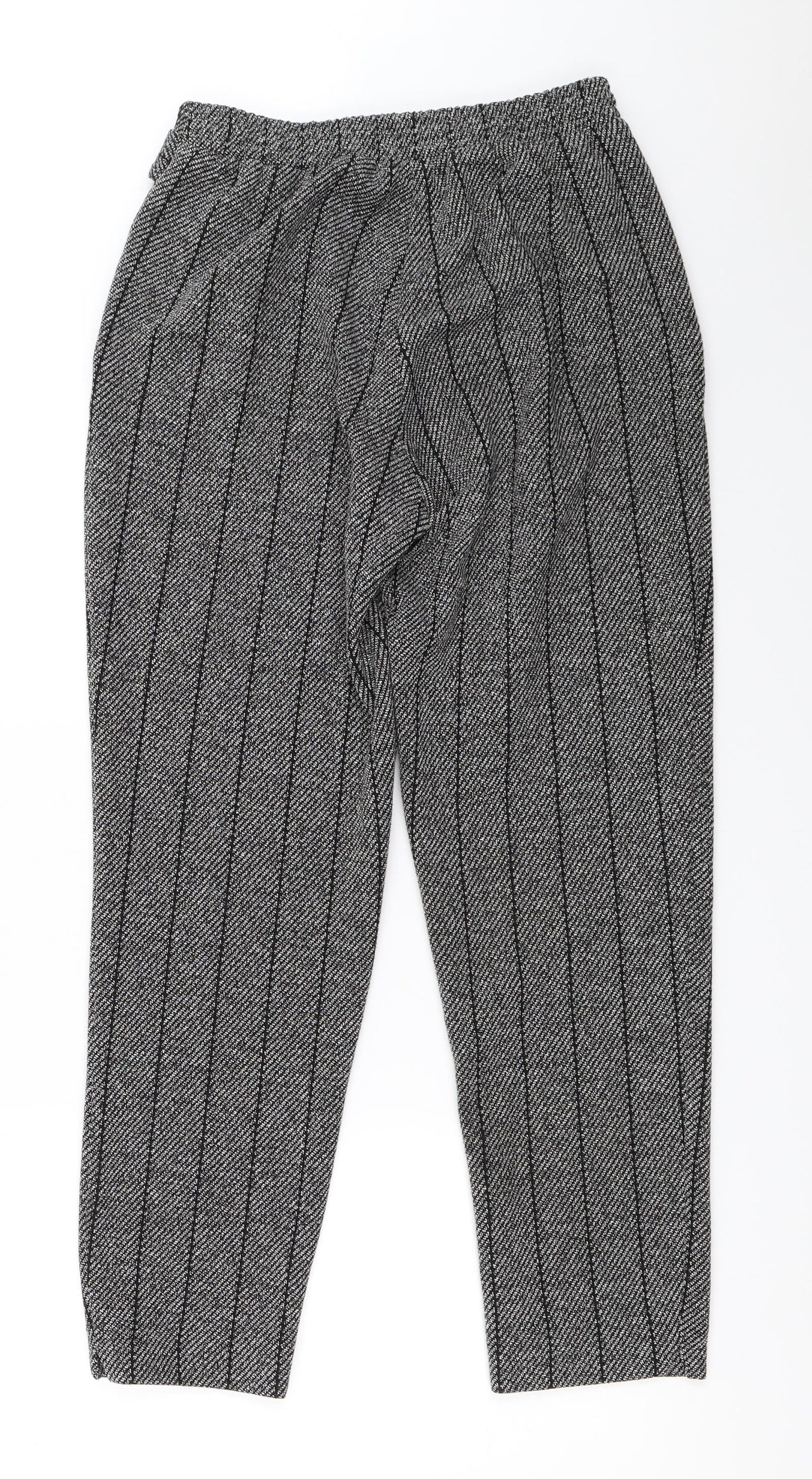 Womens UK Size 8 River Island Regular Fit Capri Black Trousers