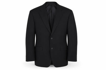 Front view of Pinstripe men’s black jacket blazer, size 42