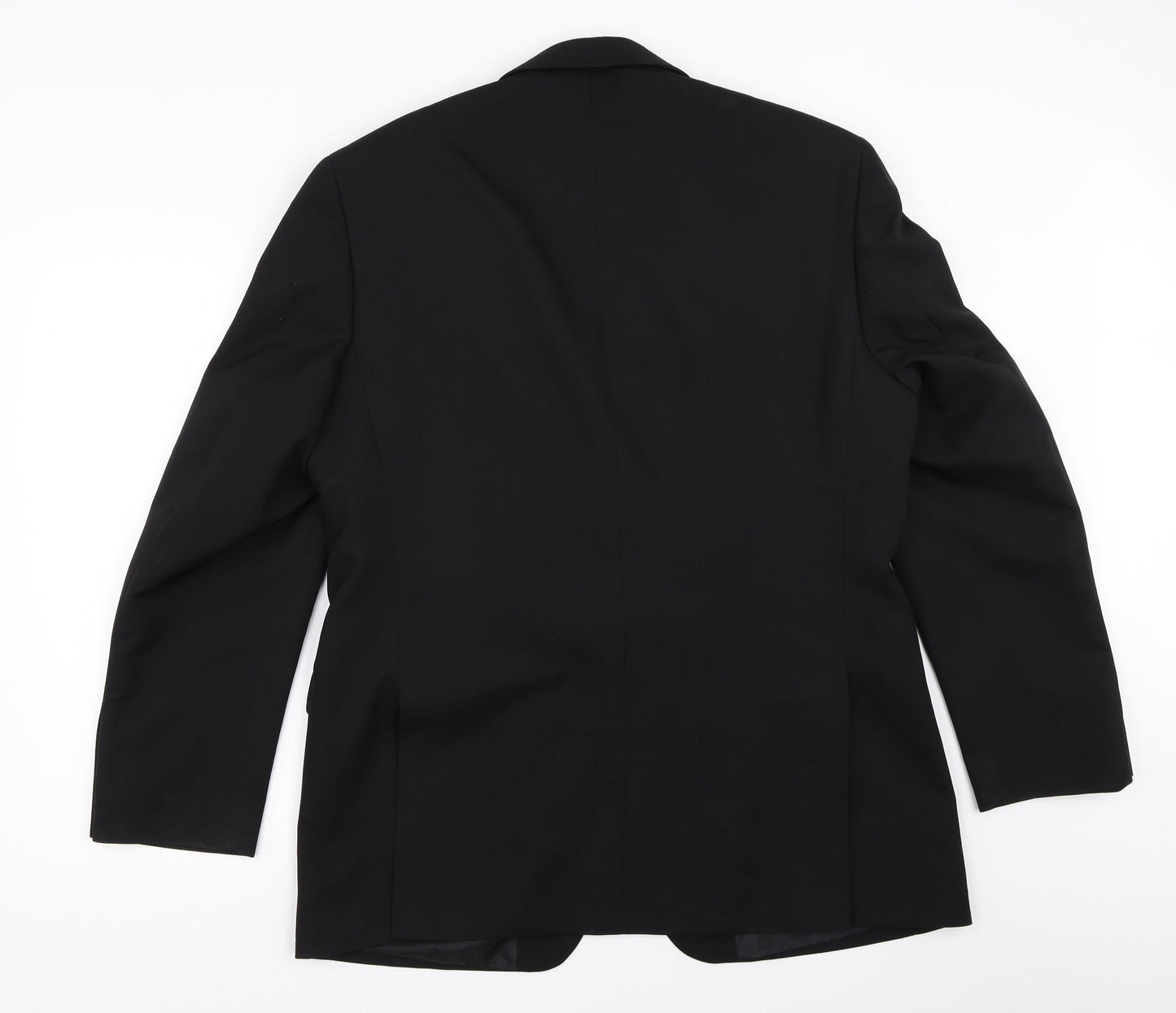 Mens UK Size 42 Pinstripe Regular Black Suit Jacket