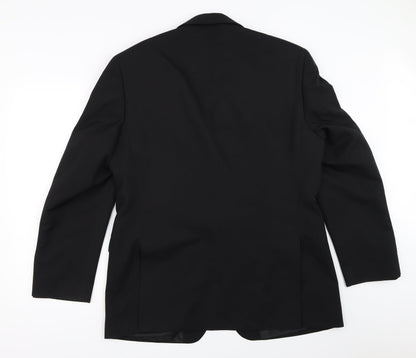 Mens UK Size 42 Pinstripe Regular Black Suit Jacket