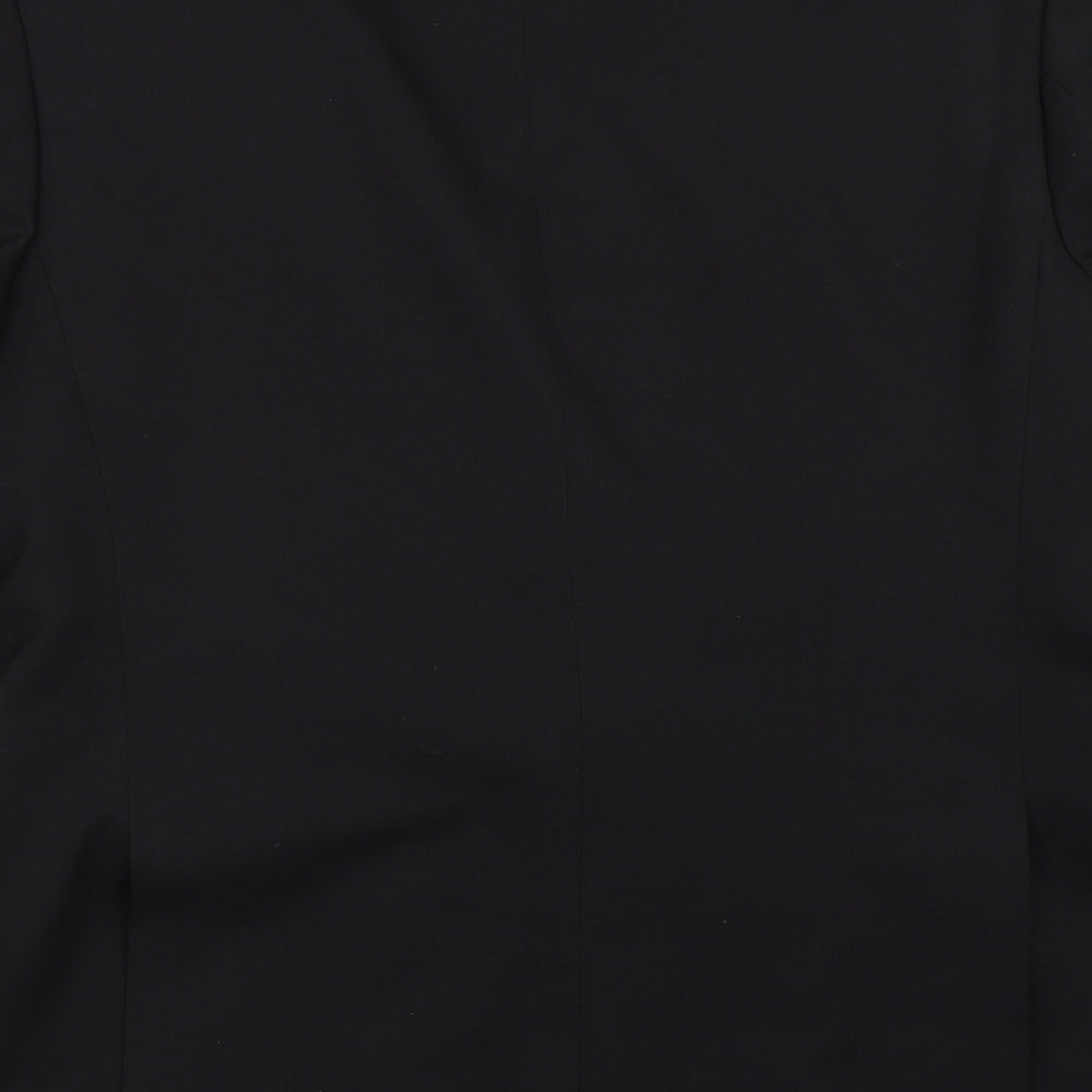 Mens UK Size 42 Pinstripe Regular Black Suit Jacket