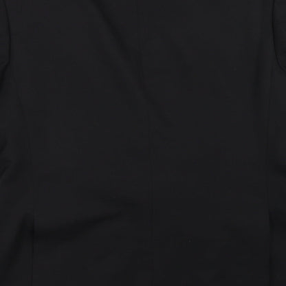 Mens UK Size 42 Pinstripe Regular Black Suit Jacket