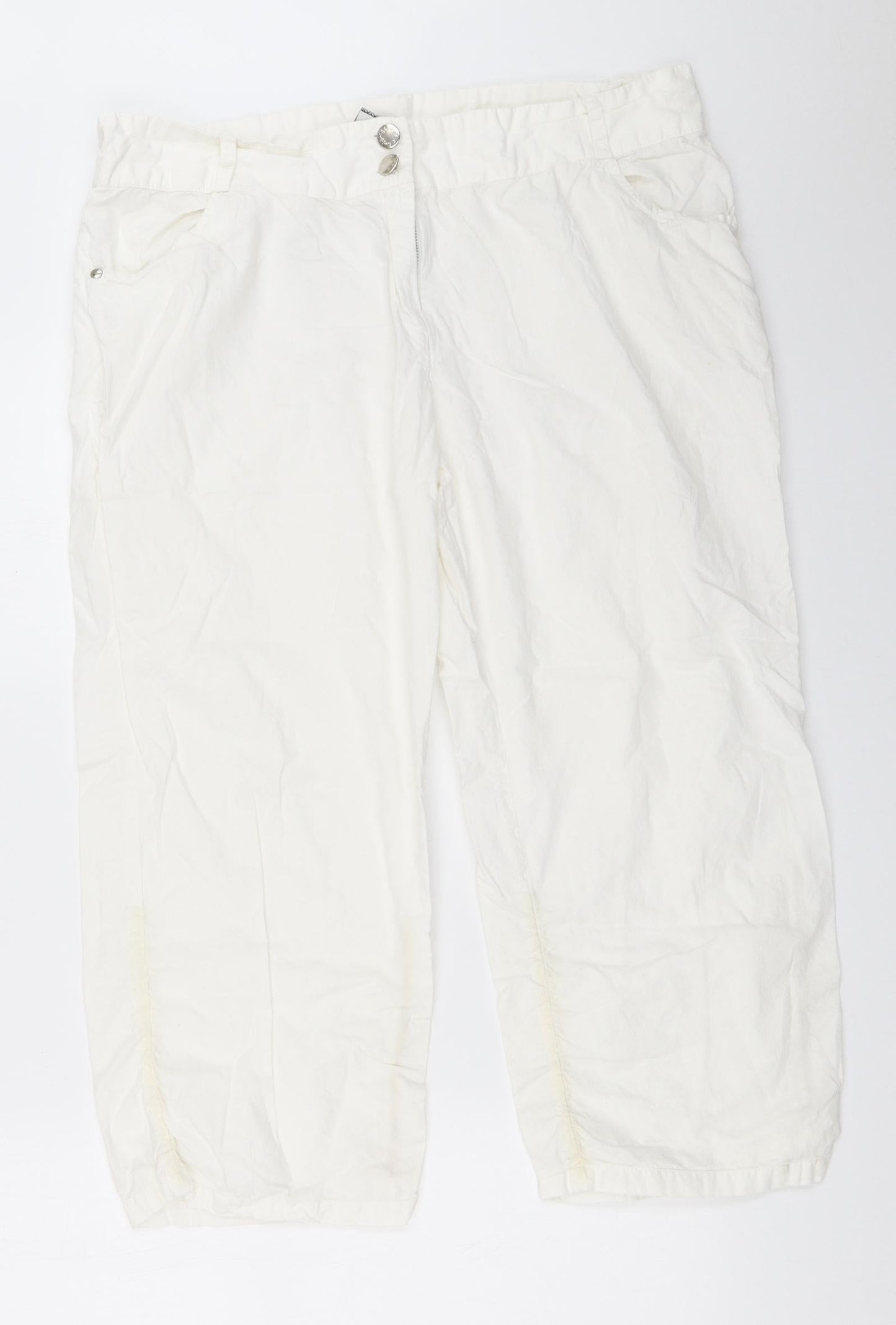 Womens UK Size 36 in Preworn Regular Fit Cropped White Trousers